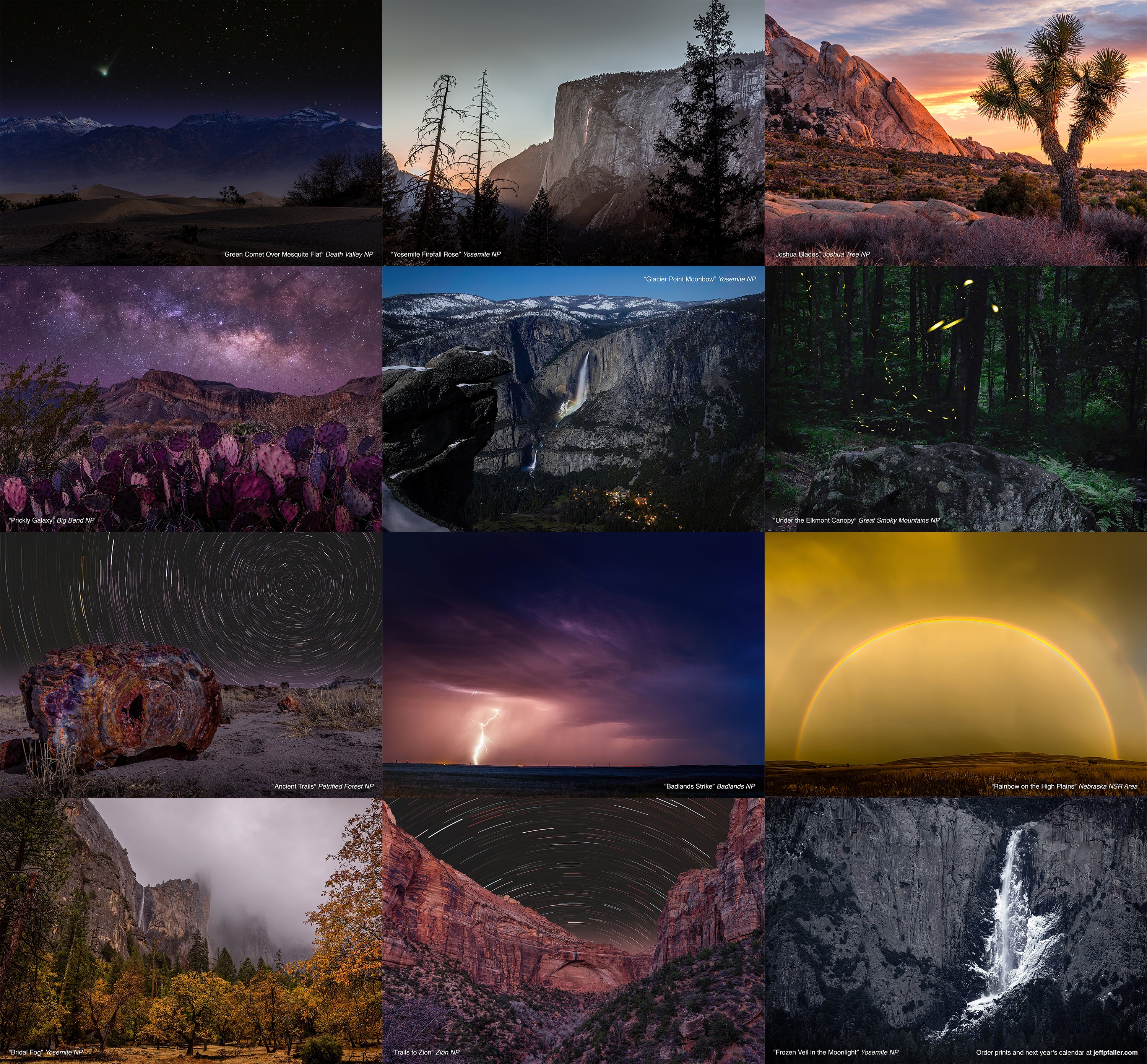 Jeff Pfaller Photography Yosemite Firefall & Milky Way Galaxy Prints