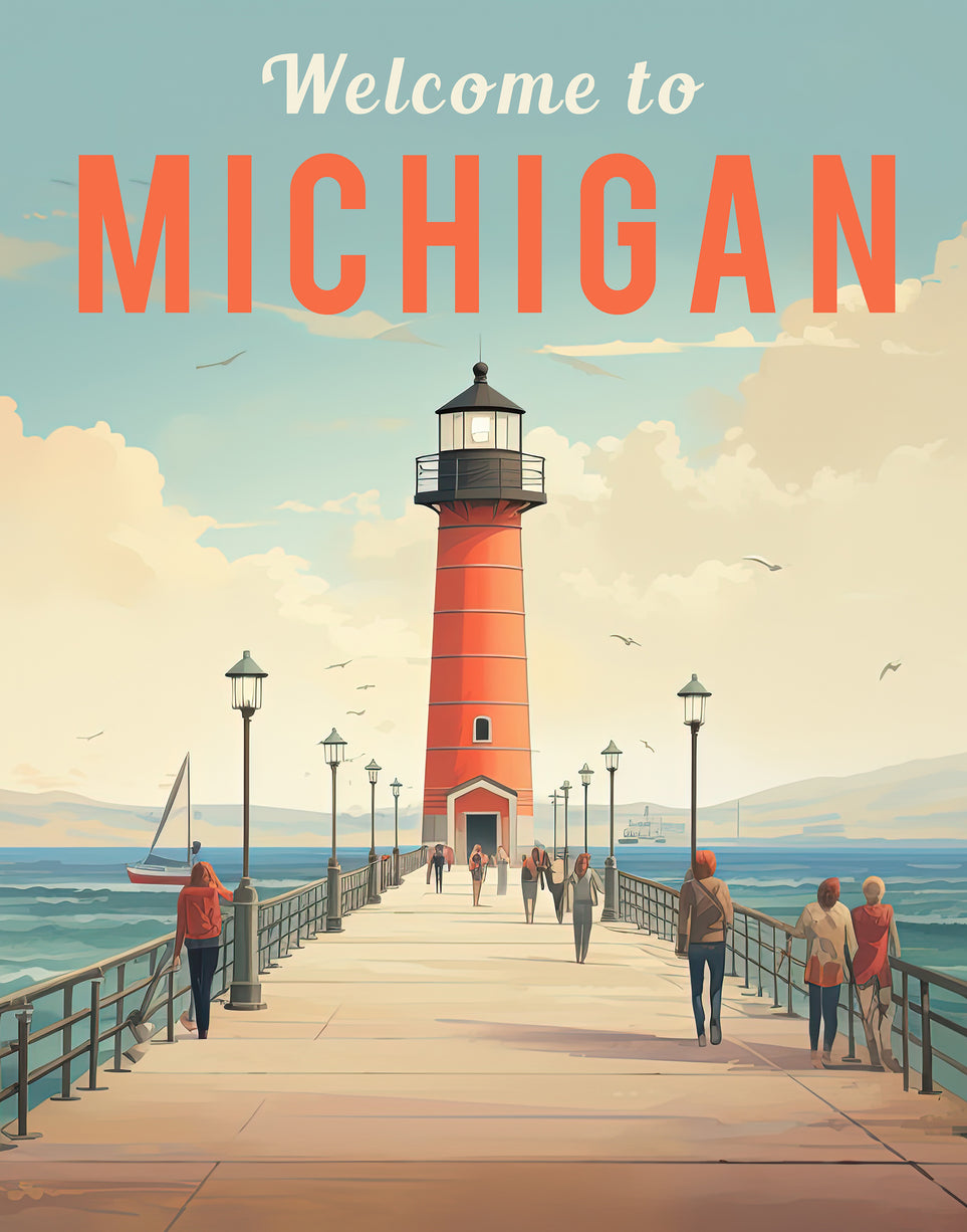 Retro Michigan Tourism Posters