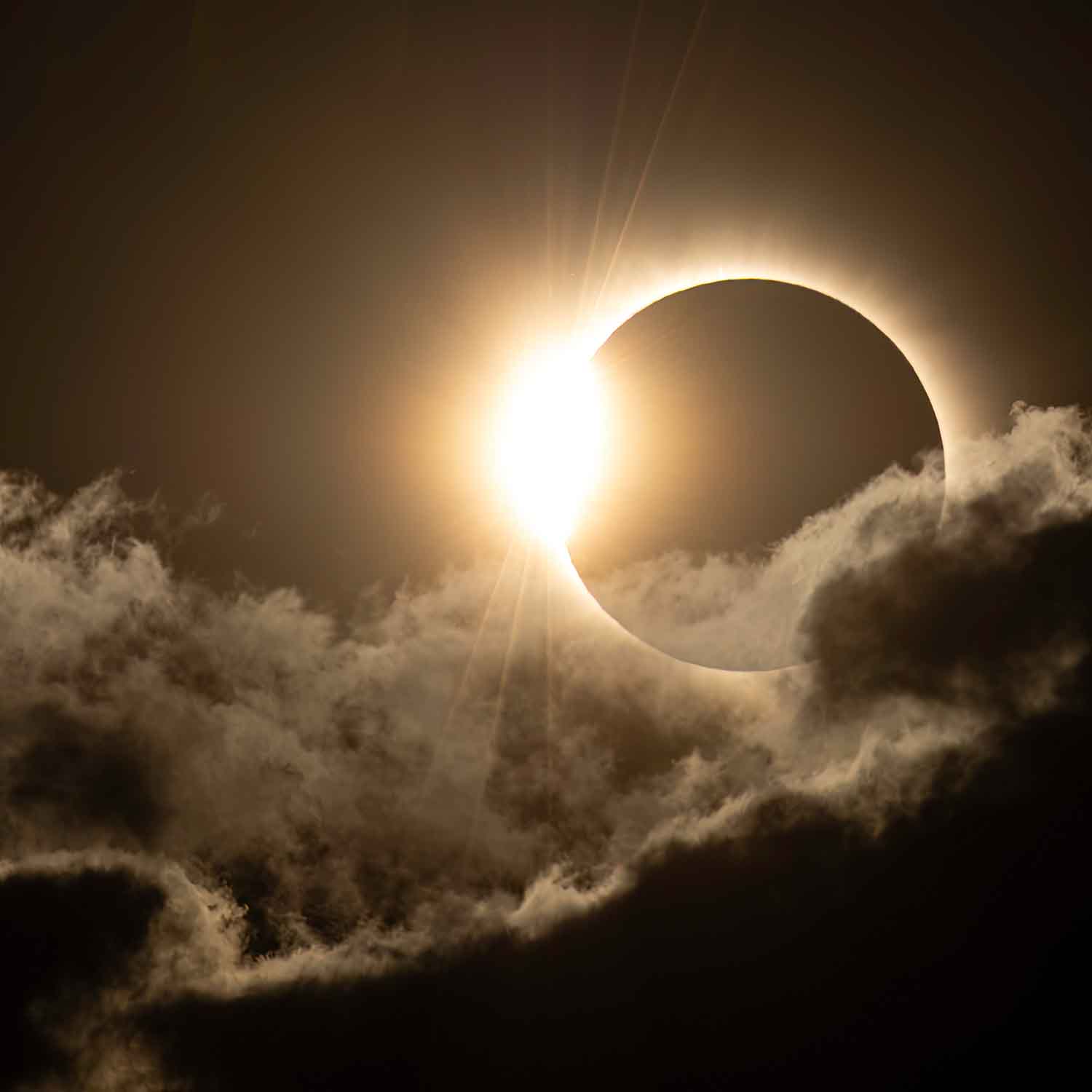 Diamond ring during the 2026 total solar eclipse in Spain